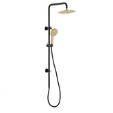 Fienza Kaya Twin Shower Top Inlet - Matte Black Rail - Urban Brass Shower